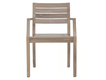 RELAIS - Stackable teak chair with armrests by JANUS et Cie - view 3